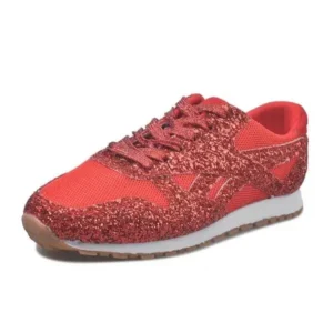 Hillsupshoes Women Fashion Round Toe Platform Sequins Rhinestone Platform Sneakers