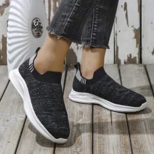 Hillsupshoes Women Fashion Round Toe Slip-On Flat Non-Slip Lightweight Sneakers