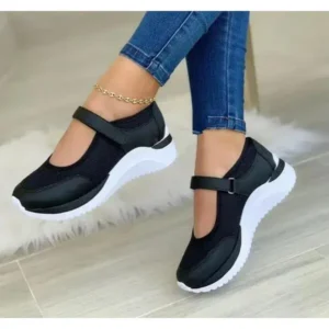 Hillsupshoes Casual Velcro Platform Plus Size Mesh Sneakers