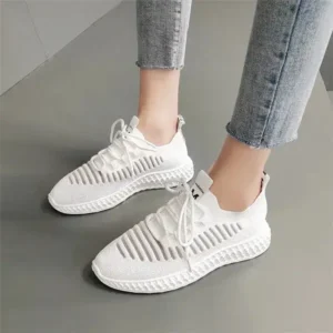 Hillsupshoes Women Fashion Mesh Cloth Lace-Up Sneakers