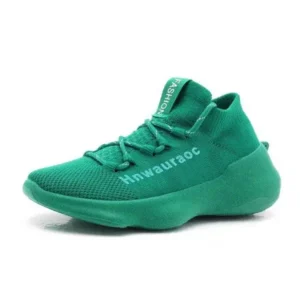 Hillsupshoes Couple Fashion Lace Up Design Knitted Mesh Breathable Sneakers