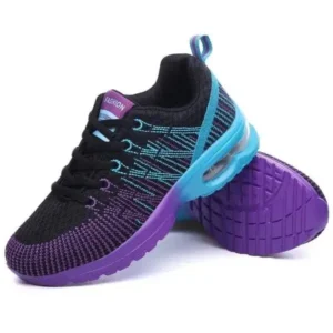 Hillsupshoes Women Fashion Casual Lace Up Design Mesh Breathable Air Cushion Shock Absorbing Sneakers