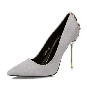 Hillsupshoes Women Sexy Metal Heel Pointed-Toe High Heels Shoes