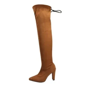 Hillsupshoes Women Fashion Plus Size Solid Color Over The Knee Boots