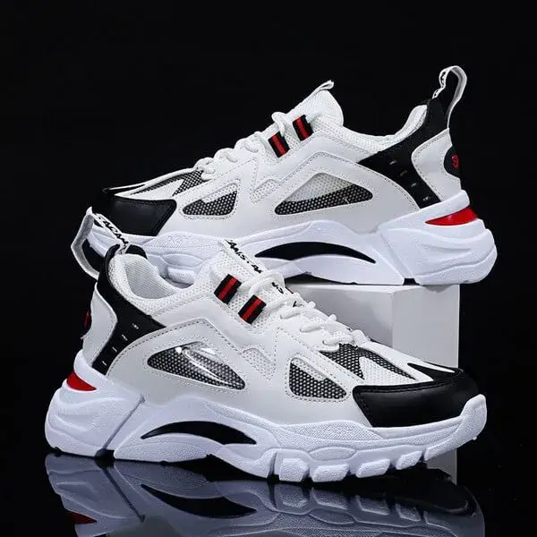 Hillsupshoes Men Spring Autumn Fashion Casual Colorblock Mesh Cloth Breathable Lightweight Rubber Platform Shoes Sneakers