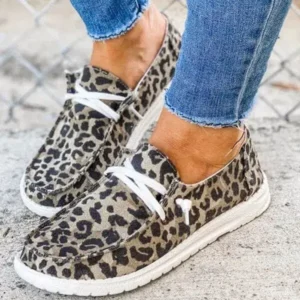 Hillsupshoes Women Leopard Casual Flat Loafers Shoes