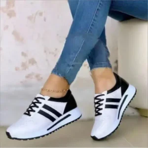 Hillsupshoes Women Fashion Plus Size Comfortable Mesh Breathable Thick-Soled Sneakers