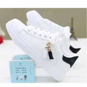 Hillsupshoes Women Fashion Flat Solid Color Lace-Up Sneakers