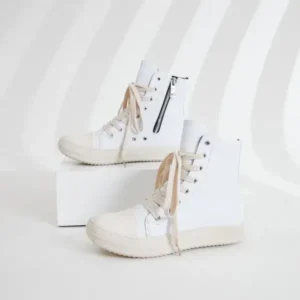 Hillsupshoes Women Fashionable Hip Hop White High Top Sneakers