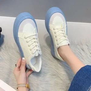 Hillsupshoes Women Fashion Round Toe Lace-Up Sneakers