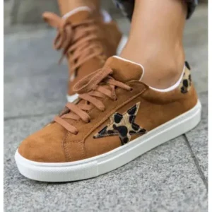 Hillsupshoes Women Fashion Round Toe Lace-Up Canvas Sneakers