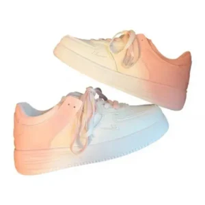 Hillsupshoes Women Fashion Round Toe Gradient Platform Sneakers